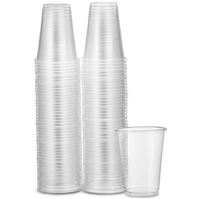 100 x Clear Disposable Plastic Cups Glasses 7oz (190ml)